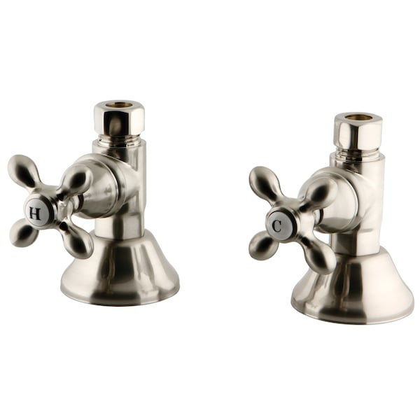 Kingston Brass Straight Stop Shut Off Valve, Brushed Nickel CCK44158AX - main